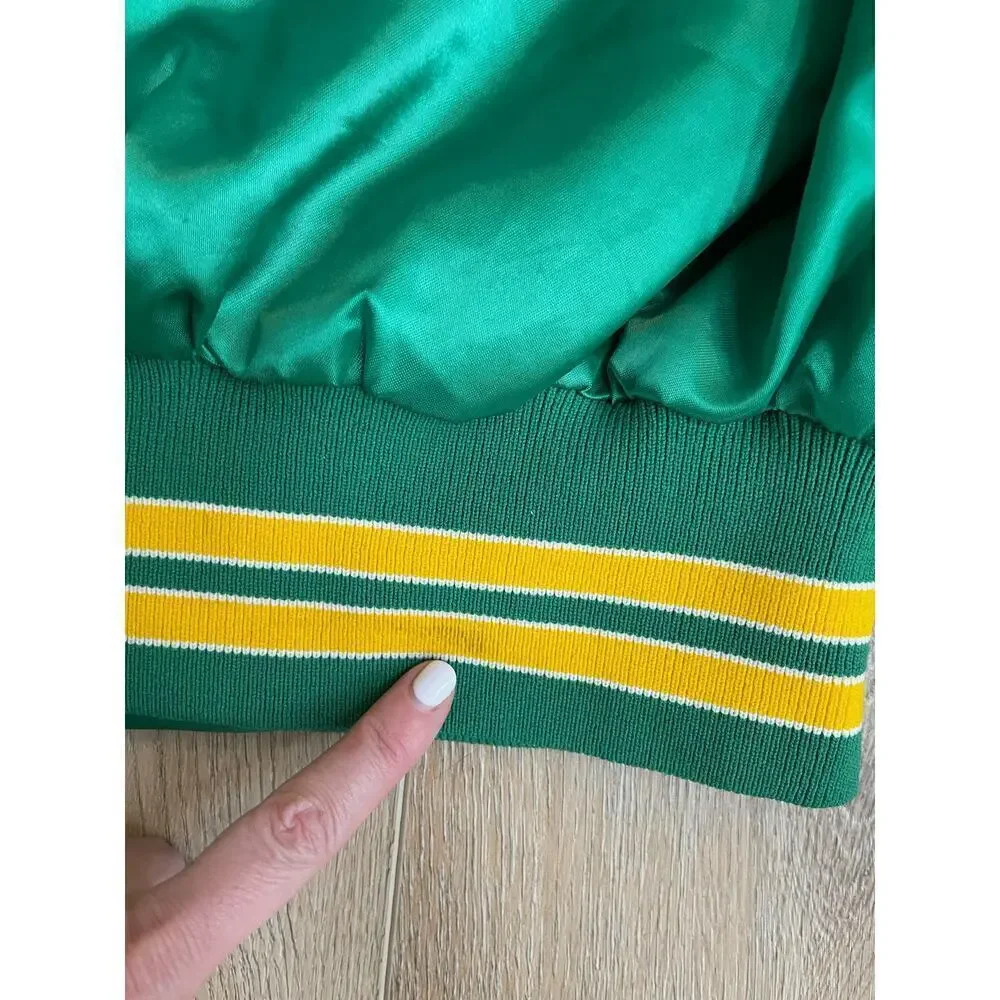 Rare Vintage Satin Varsity Oregon Marching Band Full Snap Jacket Made USA Sz M